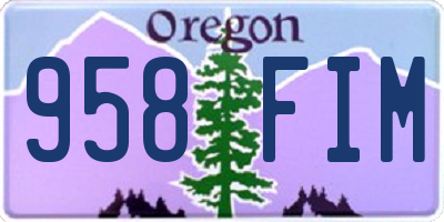 OR license plate 958FIM