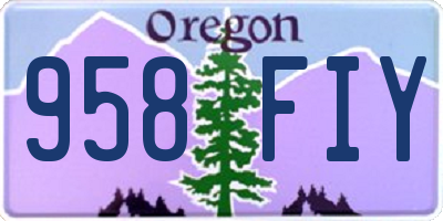 OR license plate 958FIY