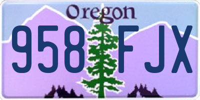 OR license plate 958FJX