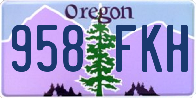 OR license plate 958FKH