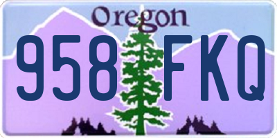 OR license plate 958FKQ
