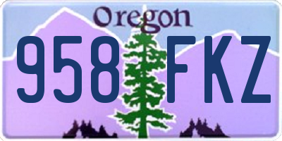 OR license plate 958FKZ