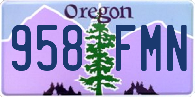 OR license plate 958FMN