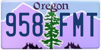 OR license plate 958FMT
