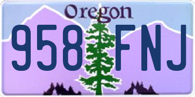 OR license plate 958FNJ