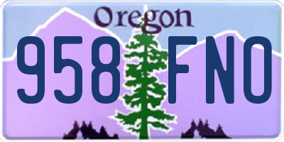 OR license plate 958FNO