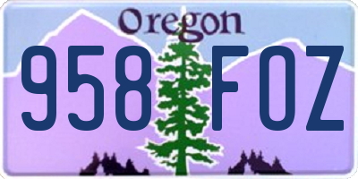 OR license plate 958FOZ