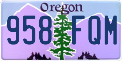 OR license plate 958FQM