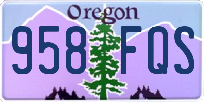 OR license plate 958FQS
