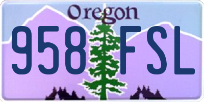 OR license plate 958FSL