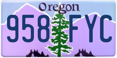 OR license plate 958FYC