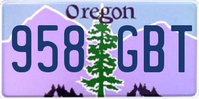 OR license plate 958GBT