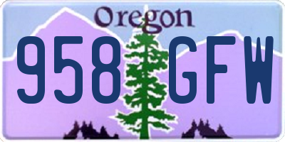 OR license plate 958GFW