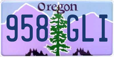 OR license plate 958GLI