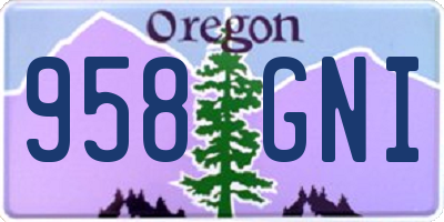 OR license plate 958GNI