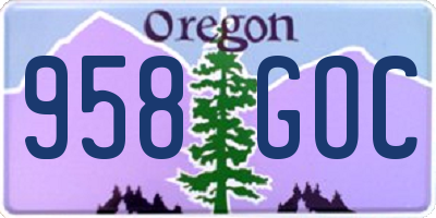 OR license plate 958GOC