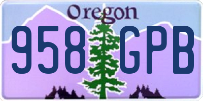 OR license plate 958GPB