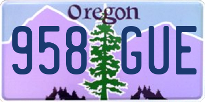 OR license plate 958GUE