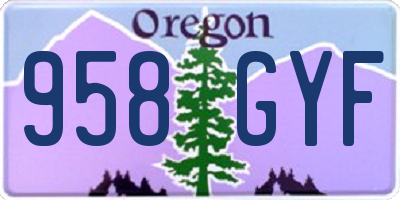 OR license plate 958GYF
