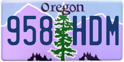 OR license plate 958HDM