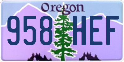 OR license plate 958HEF
