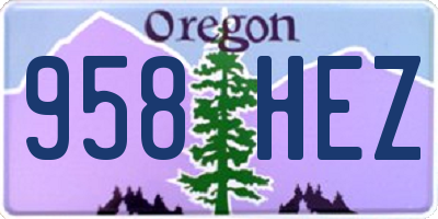 OR license plate 958HEZ
