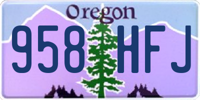 OR license plate 958HFJ