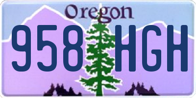 OR license plate 958HGH