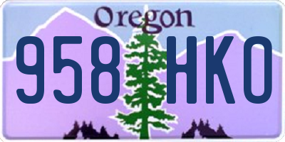 OR license plate 958HKO