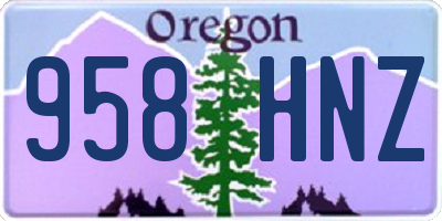 OR license plate 958HNZ