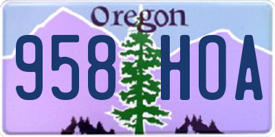 OR license plate 958HOA