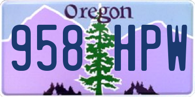 OR license plate 958HPW