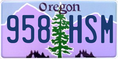OR license plate 958HSM