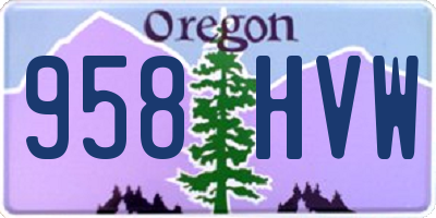 OR license plate 958HVW