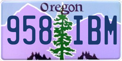 OR license plate 958IBM