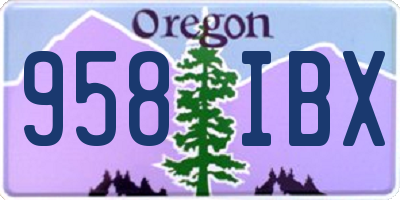 OR license plate 958IBX