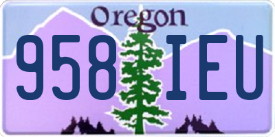 OR license plate 958IEU