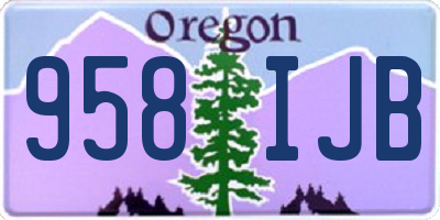 OR license plate 958IJB