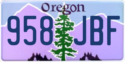 OR license plate 958JBF