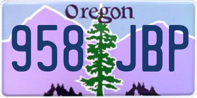 OR license plate 958JBP