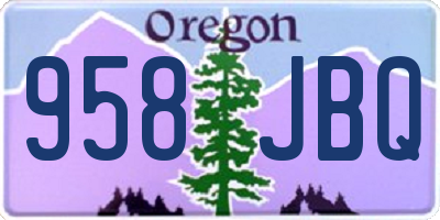 OR license plate 958JBQ