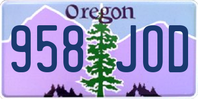OR license plate 958JOD