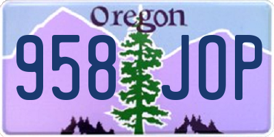 OR license plate 958JOP