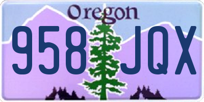 OR license plate 958JQX