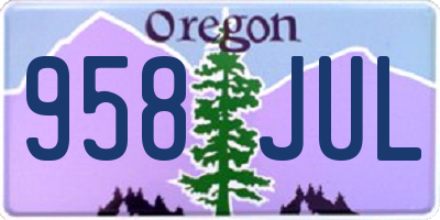 OR license plate 958JUL