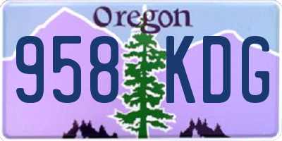 OR license plate 958KDG