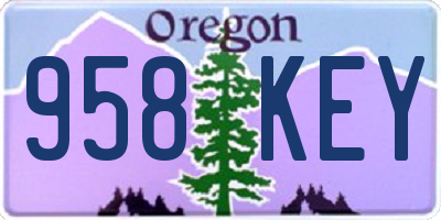 OR license plate 958KEY