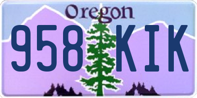OR license plate 958KIK