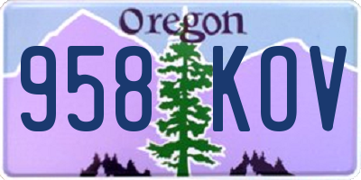 OR license plate 958KOV