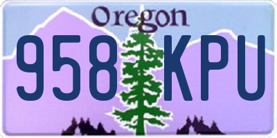 OR license plate 958KPU
